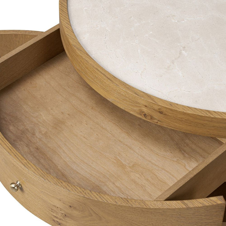 Ashton Nightstand - Cream Marble