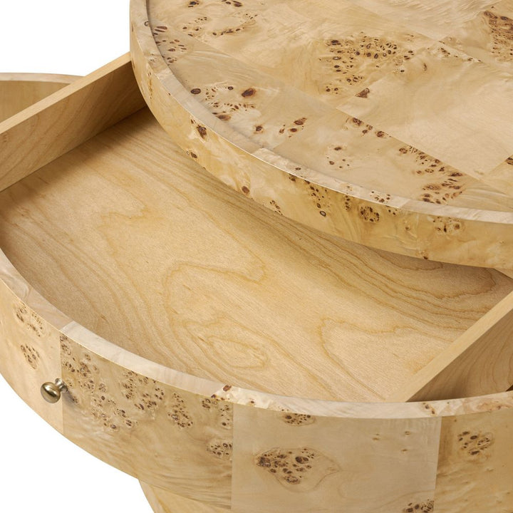 Ashton Nightstand - Natural Poplar Burl