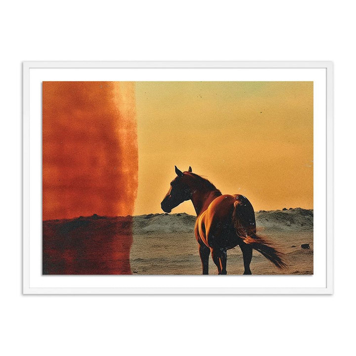 Wall Art Horse By Coup D'Esprit - 40"X30" - White Maple