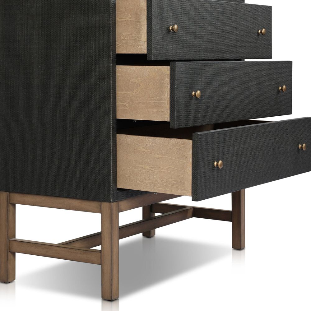 Fiona Tall Dresser - Black Raffia