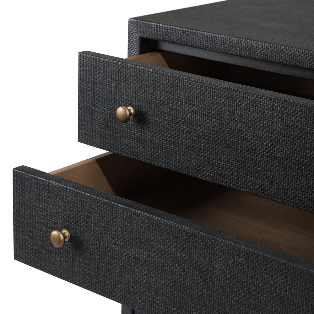 Fiona Tall Dresser - Black Raffia