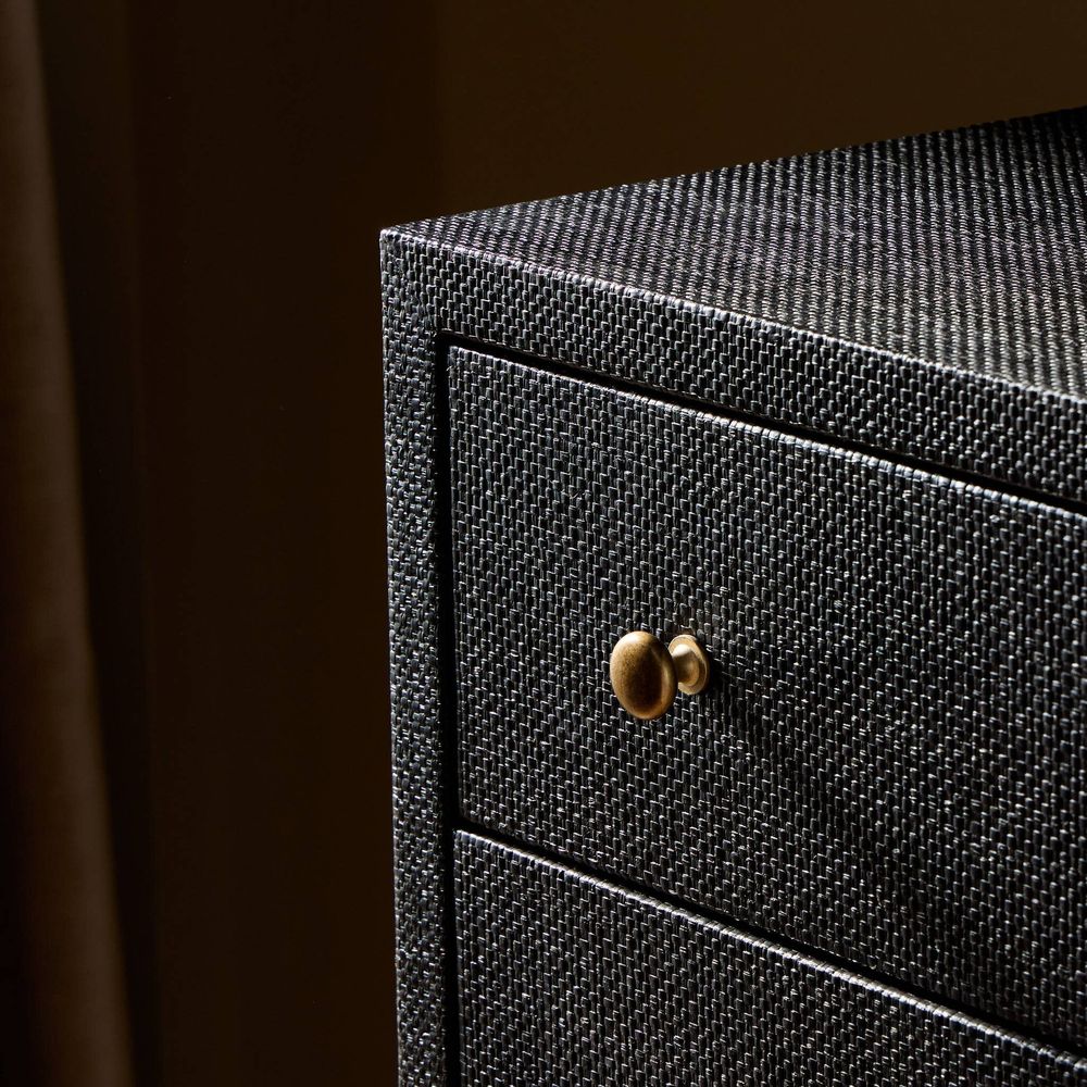Fiona Tall Dresser - Black Raffia