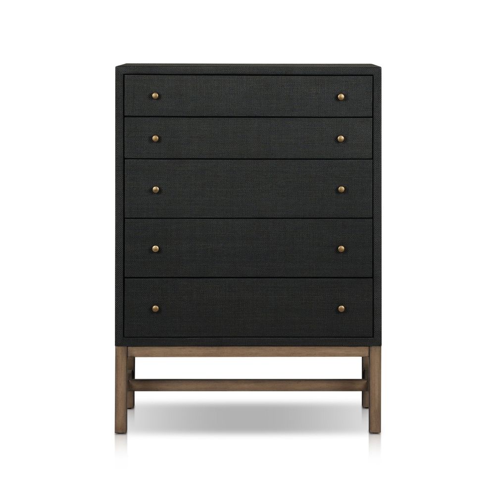 Dressers & Chests Fiona Tall Dresser - Black Raffia