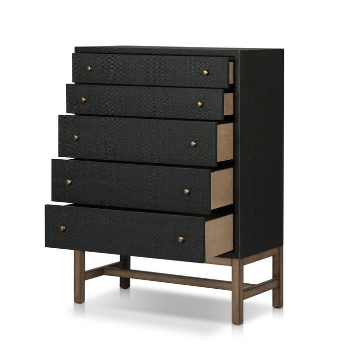 Fiona Tall Dresser - Black Raffia