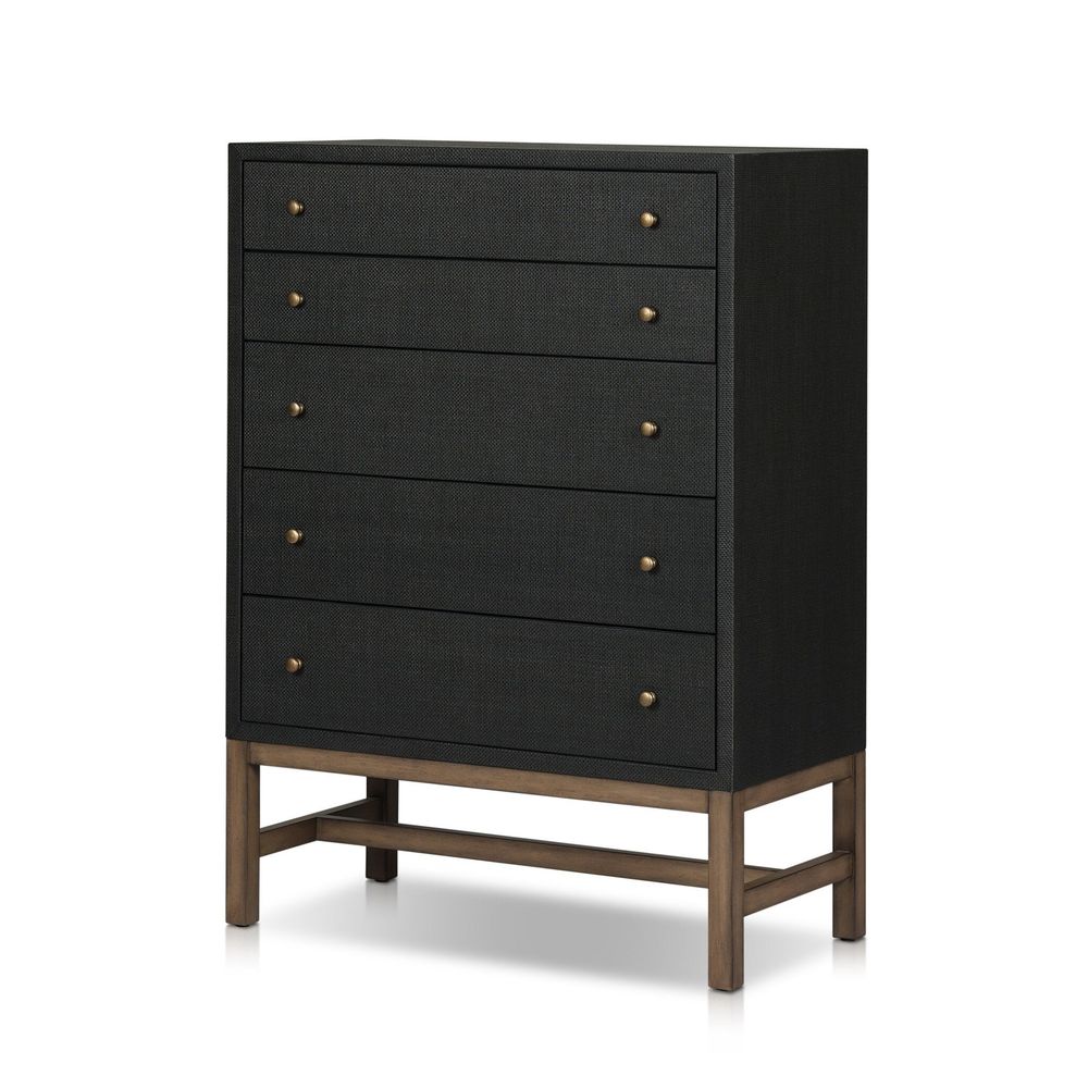 Dressers & Chests Fiona Tall Dresser - Black Raffia