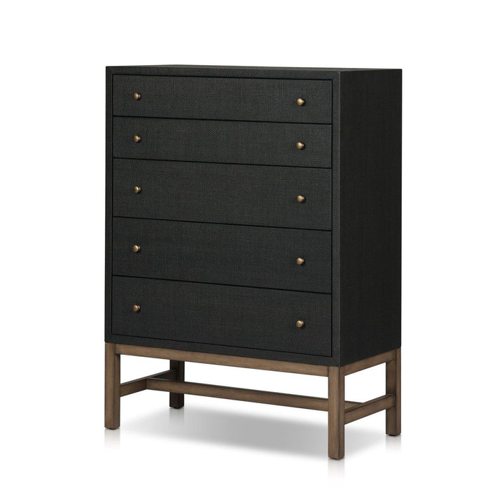 Dressers & Chests Fiona Tall Dresser - Black Raffia