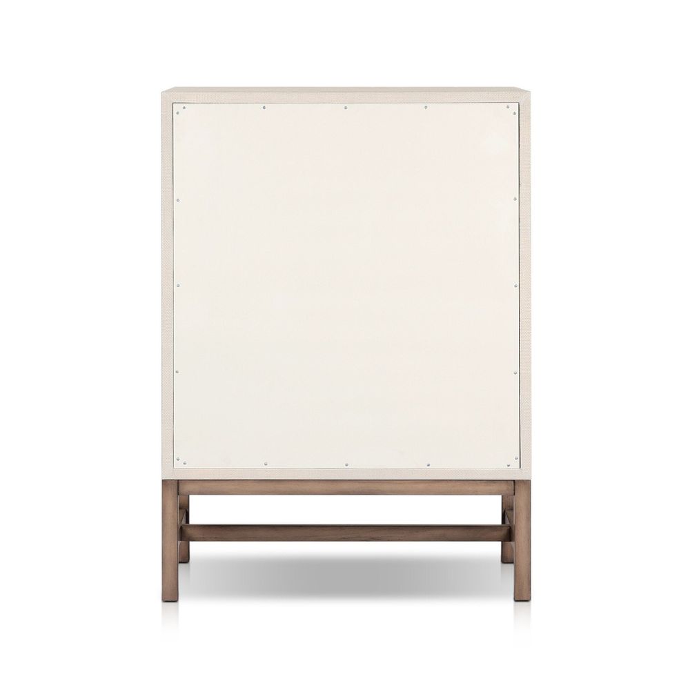 Fiona Tall Dresser - Ivory Painted Raffia
