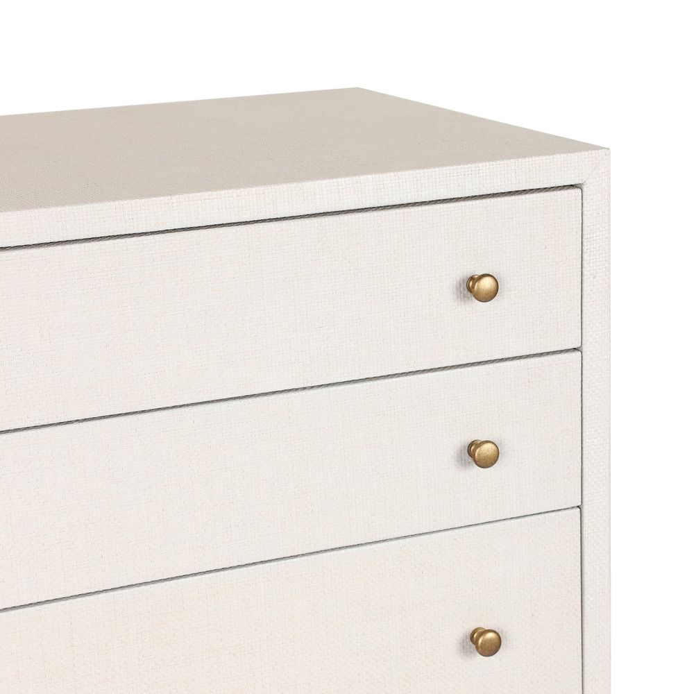 Fiona Tall Dresser - Ivory Painted Raffia