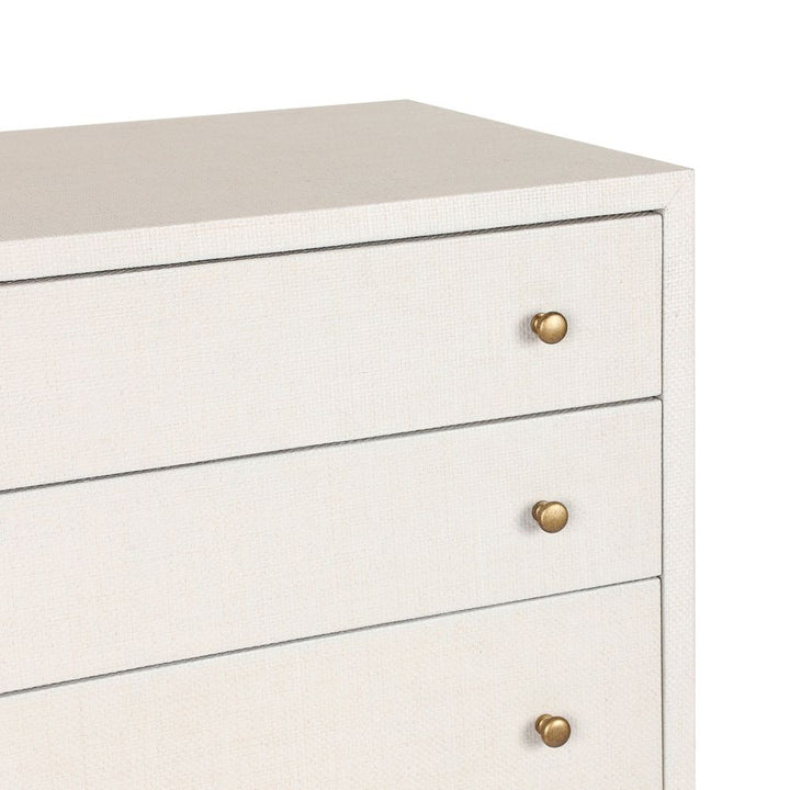 Fiona Tall Dresser - Ivory Painted Raffia
