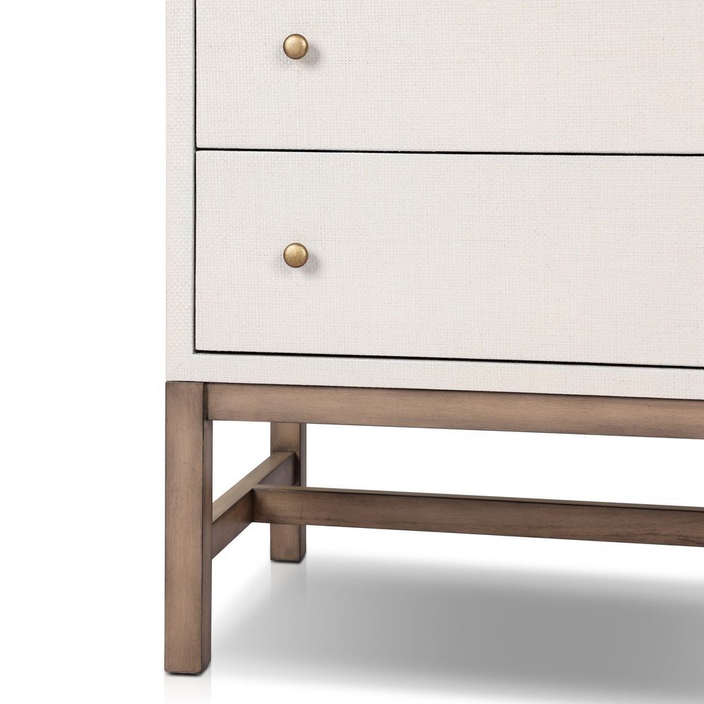 Fiona Tall Dresser - Ivory Painted Raffia