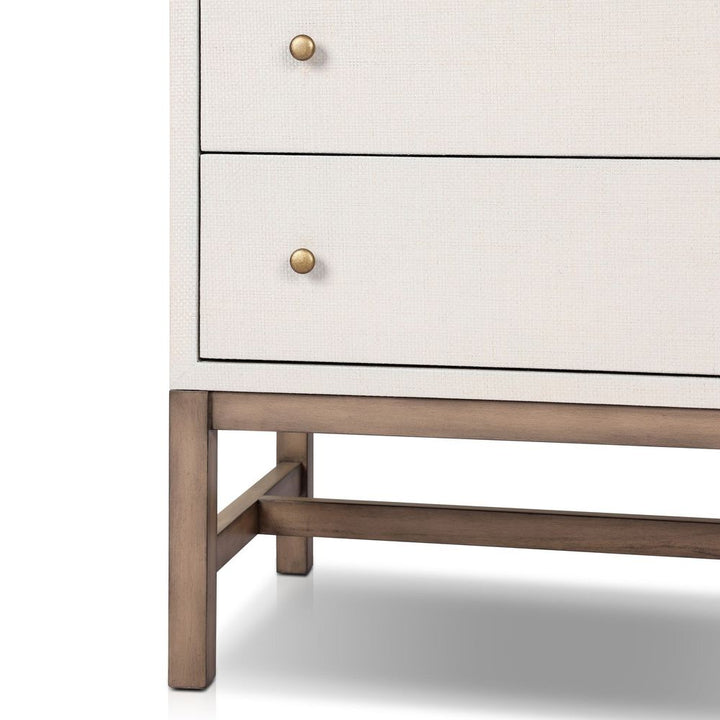 Fiona Tall Dresser - Ivory Painted Raffia