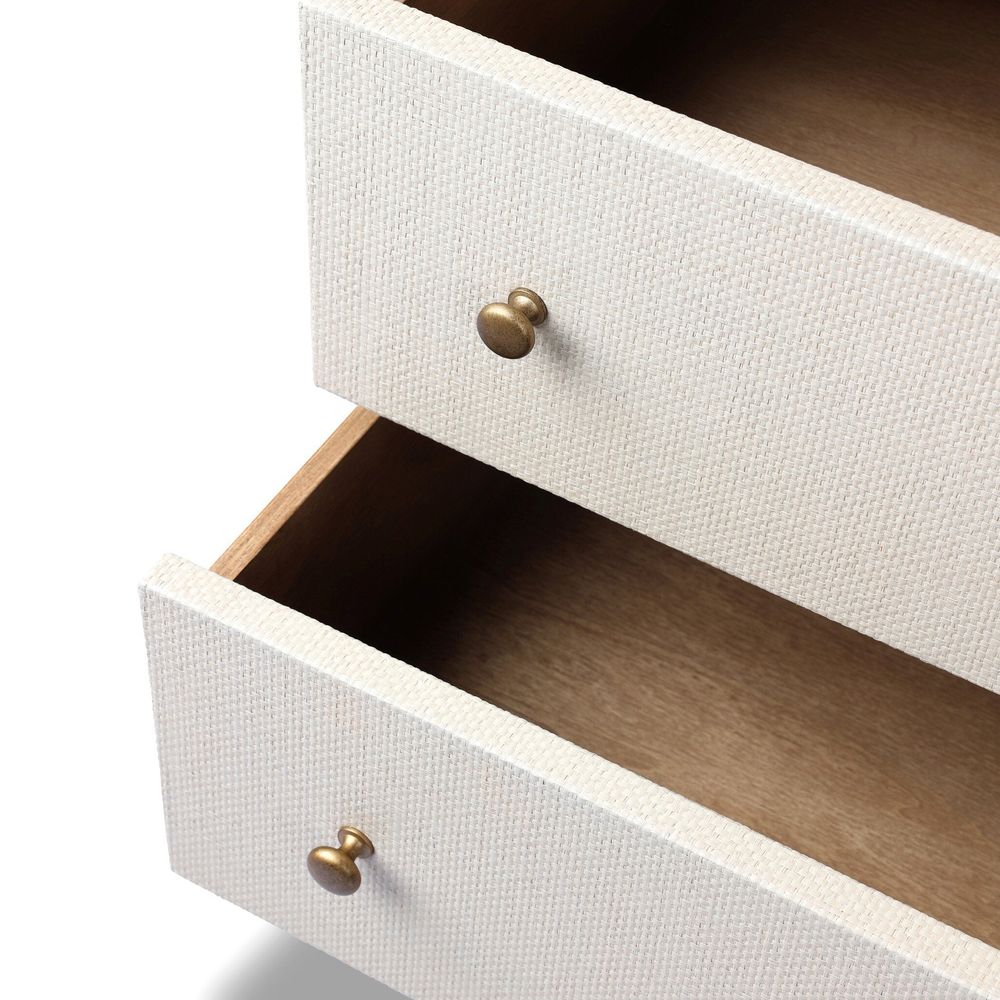 Fiona Tall Dresser - Ivory Painted Raffia