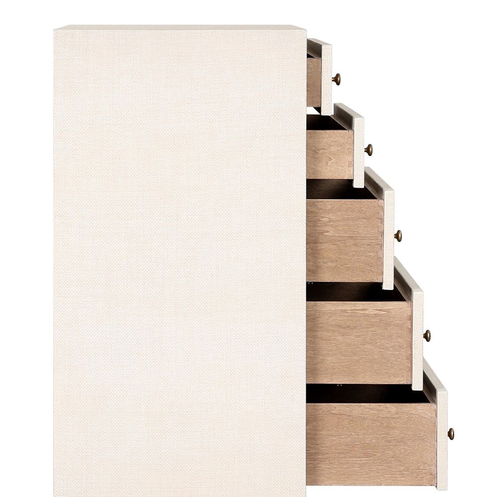 Fiona Tall Dresser - Ivory Painted Raffia