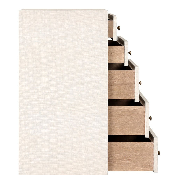 Fiona Tall Dresser - Ivory Painted Raffia