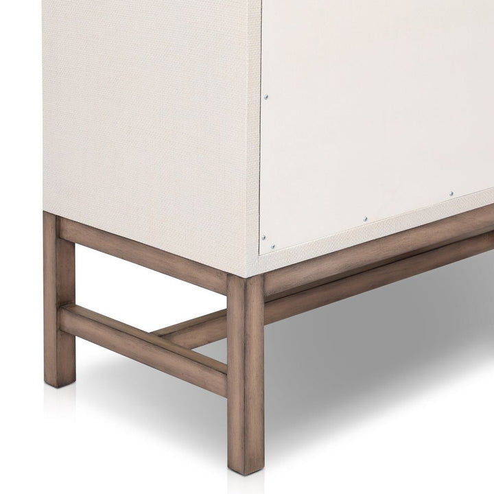 Fiona Tall Dresser - Ivory Painted Raffia