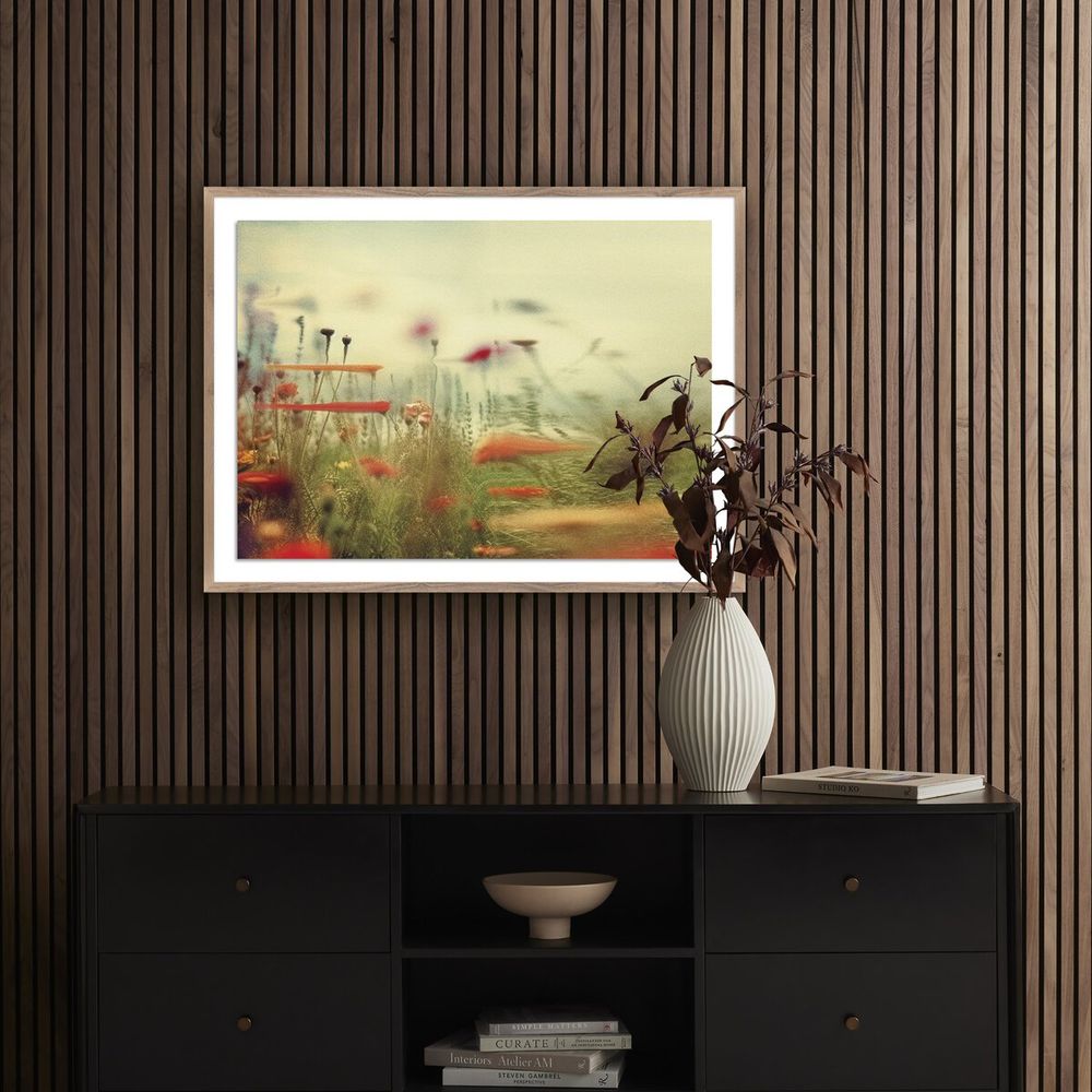 Wall Art Prairie Ii By Coup D'Esprit - 40"X30" - Rustic Walnut - Framed Paper