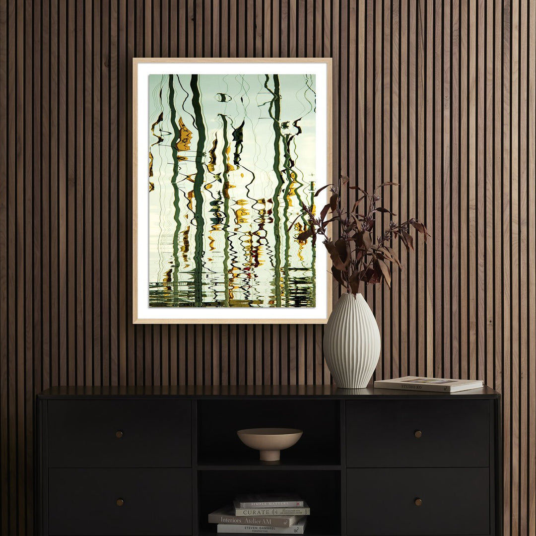 Wired By Geoffrey Baris - 30"X40" - White Oak - Framed Paper