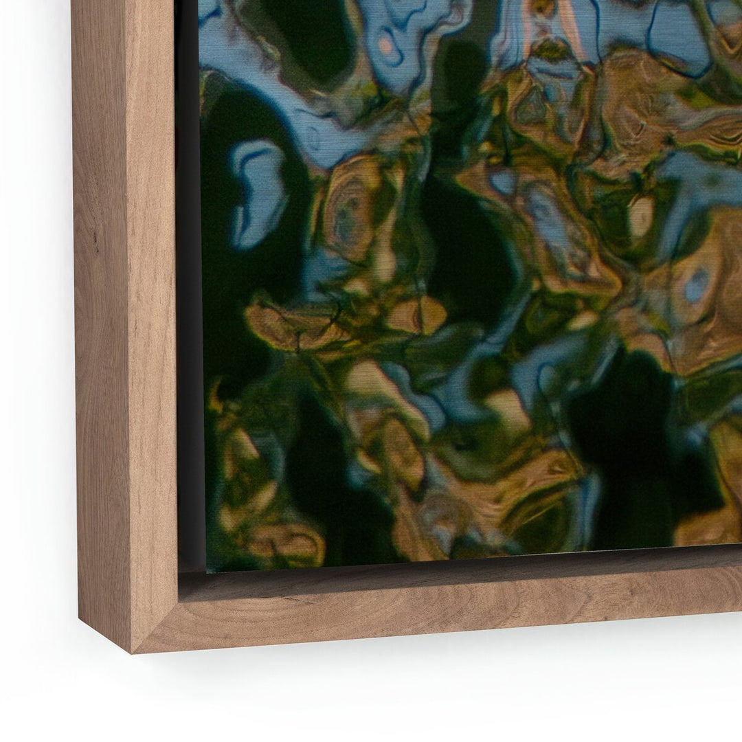 Reflecting Blue By Geoffrey Baris - 36"X48" - Rustic Walnut