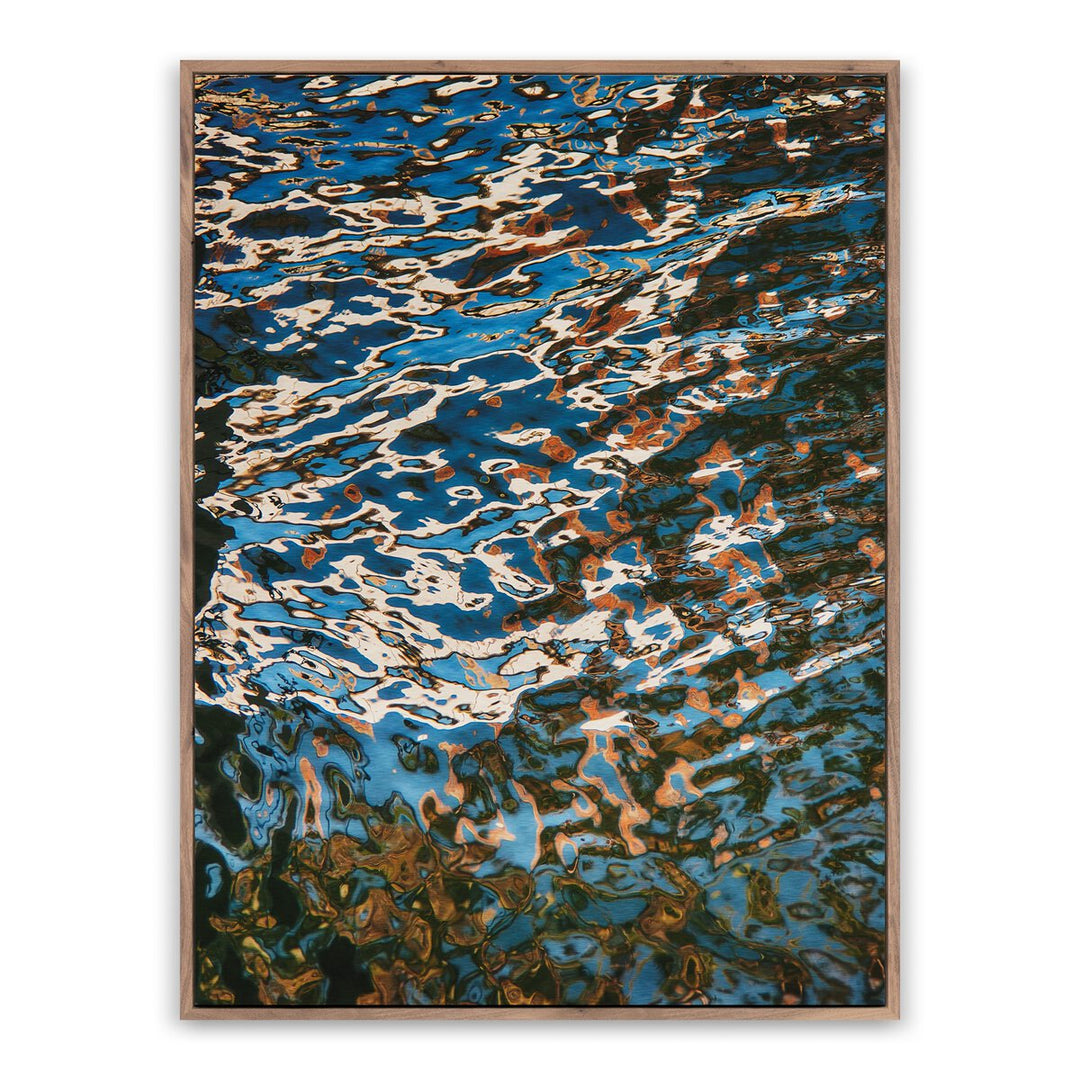 Reflecting Blue By Geoffrey Baris - 36"X48" - Rustic Walnut