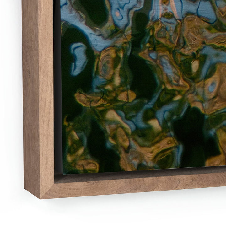 Reflecting Blue By Geoffrey Baris - 30"X40" - Rustic Walnut