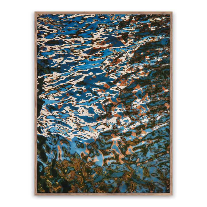 Reflecting Blue By Geoffrey Baris - 30"X40" - Rustic Walnut