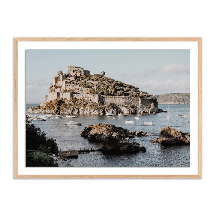 Castello Aragonese D'Ischia By Natalie Obradovich - 40"X30" - White Oak - Framed Paper