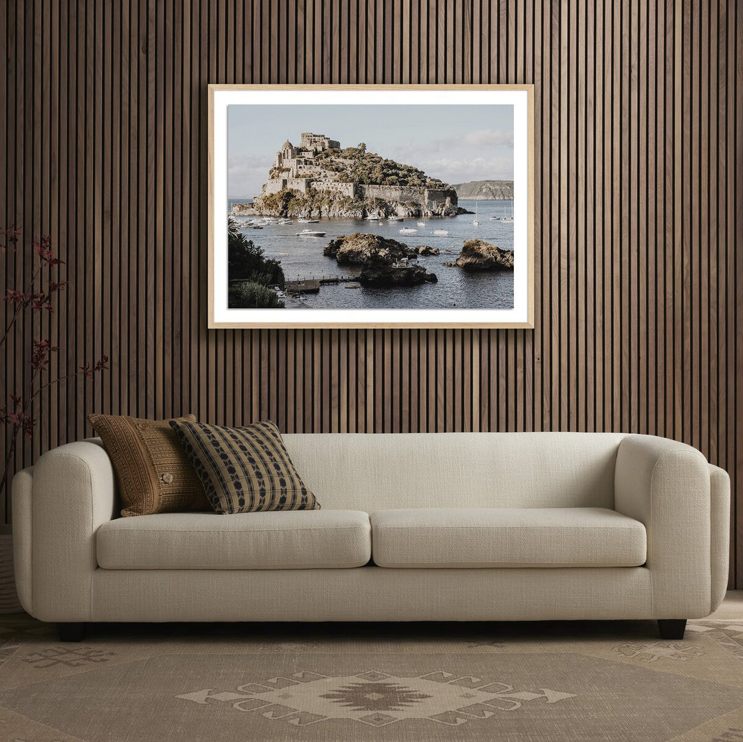 Castello Aragonese D'Ischia By Natalie Obradovich - 40"X30" - White Oak - Framed Paper