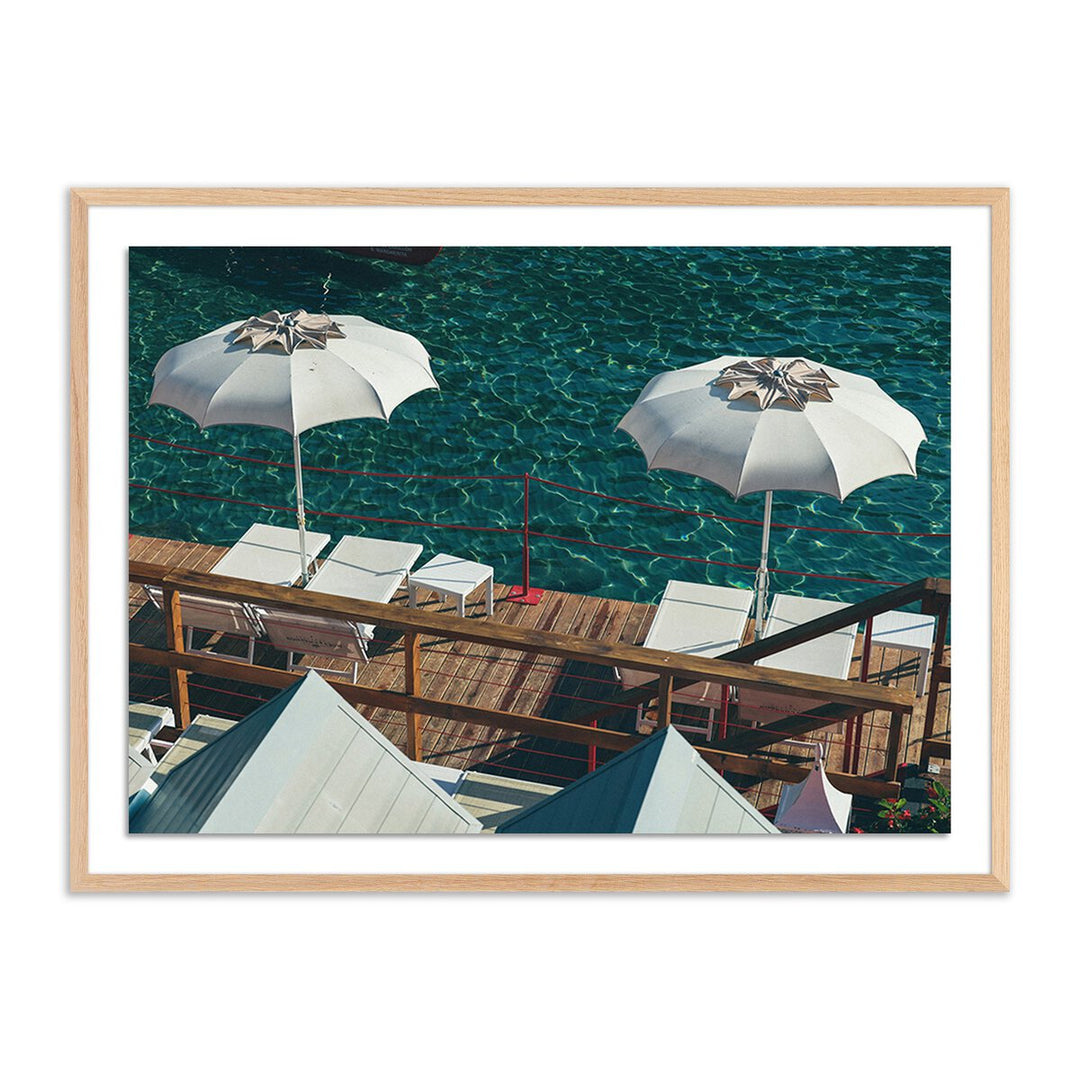 Paraggi Umbrellas By Natalie Obradovich - 32"X24" - White Oak - Framed Paper