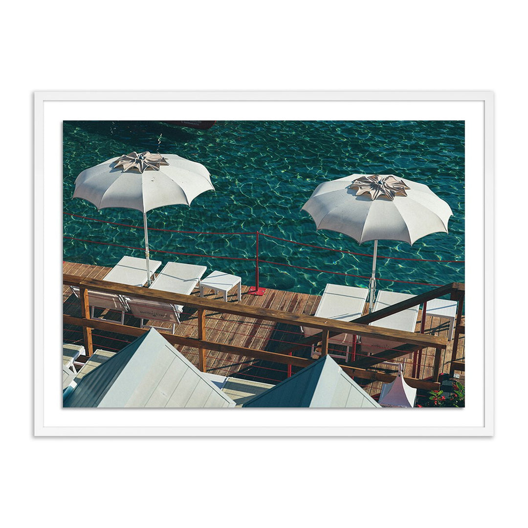 Paraggi Umbrellas By Natalie Obradovich - 40"X30" - White Maple - Framed Paper