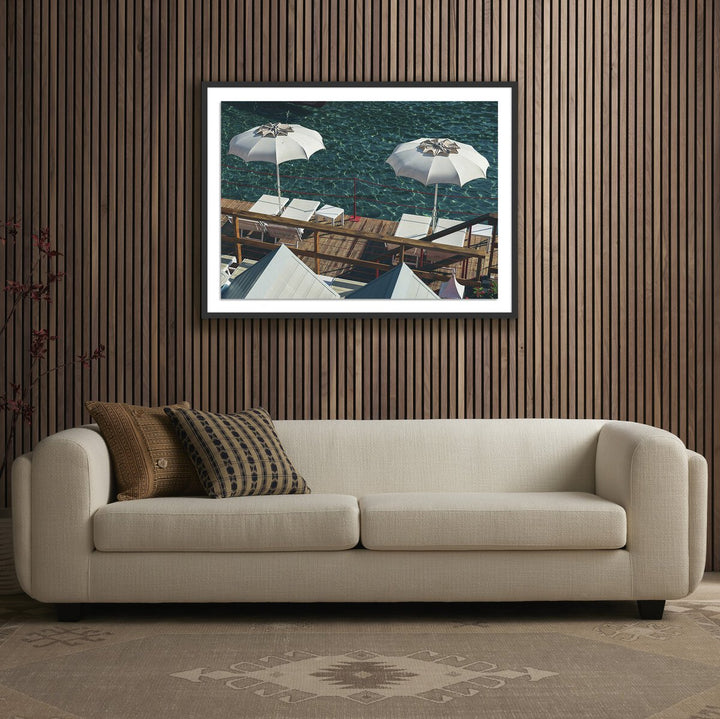 Paraggi Umbrellas By Natalie Obradovich - 40"X30" - Black Maple - Framed Paper