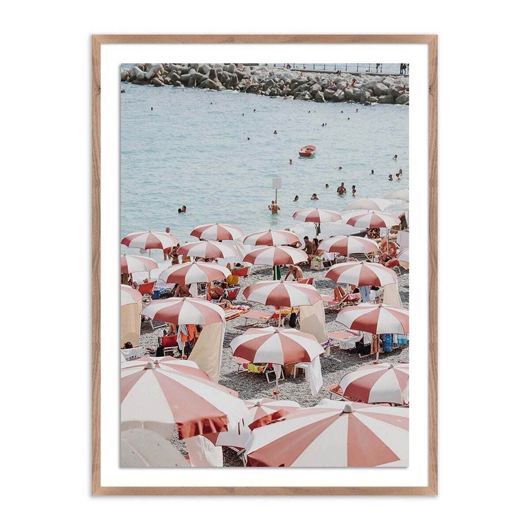 Amalfi Umbrellas By Natalie Obradovich - 30"X40" - Rustic Walnut