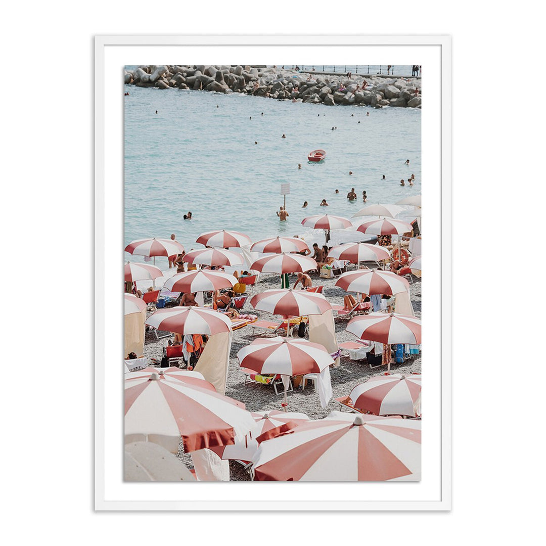 Amalfi Umbrellas By Natalie Obradovich - 36"X48" - White Maple