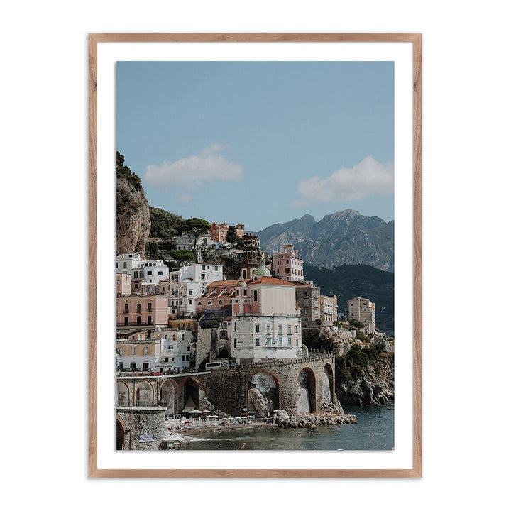 Atrani, Italy By Natalie Obradovich - 18"X24" - Rustic Walnut - Framed Paper