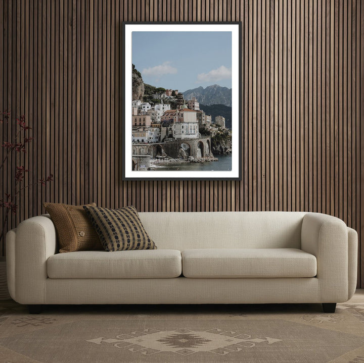 Atrani, Italy By Natalie Obradovich - 30"X40" - Black Maple - Framed Paper