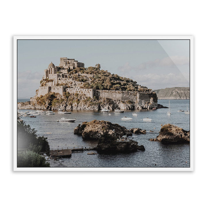 Castello Aragonese D'Ischia By Natalie Obradovich - 40"X30" - White Maple - Framed Metal