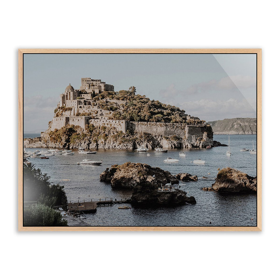 Castello Aragonese D'Ischia By Natalie Obradovich - 40"X30" - White Oak - Framed Metal