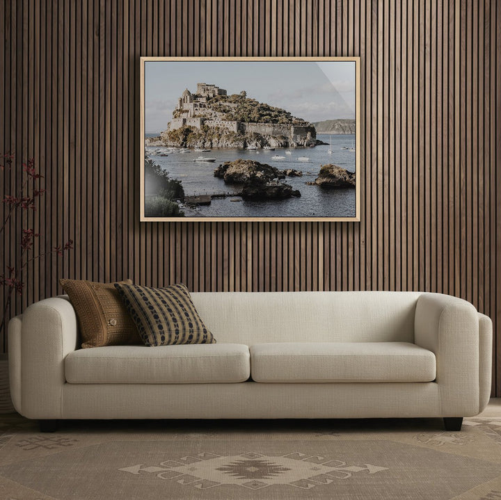 Castello Aragonese D'Ischia By Natalie Obradovich - 40"X30" - White Oak - Framed Metal