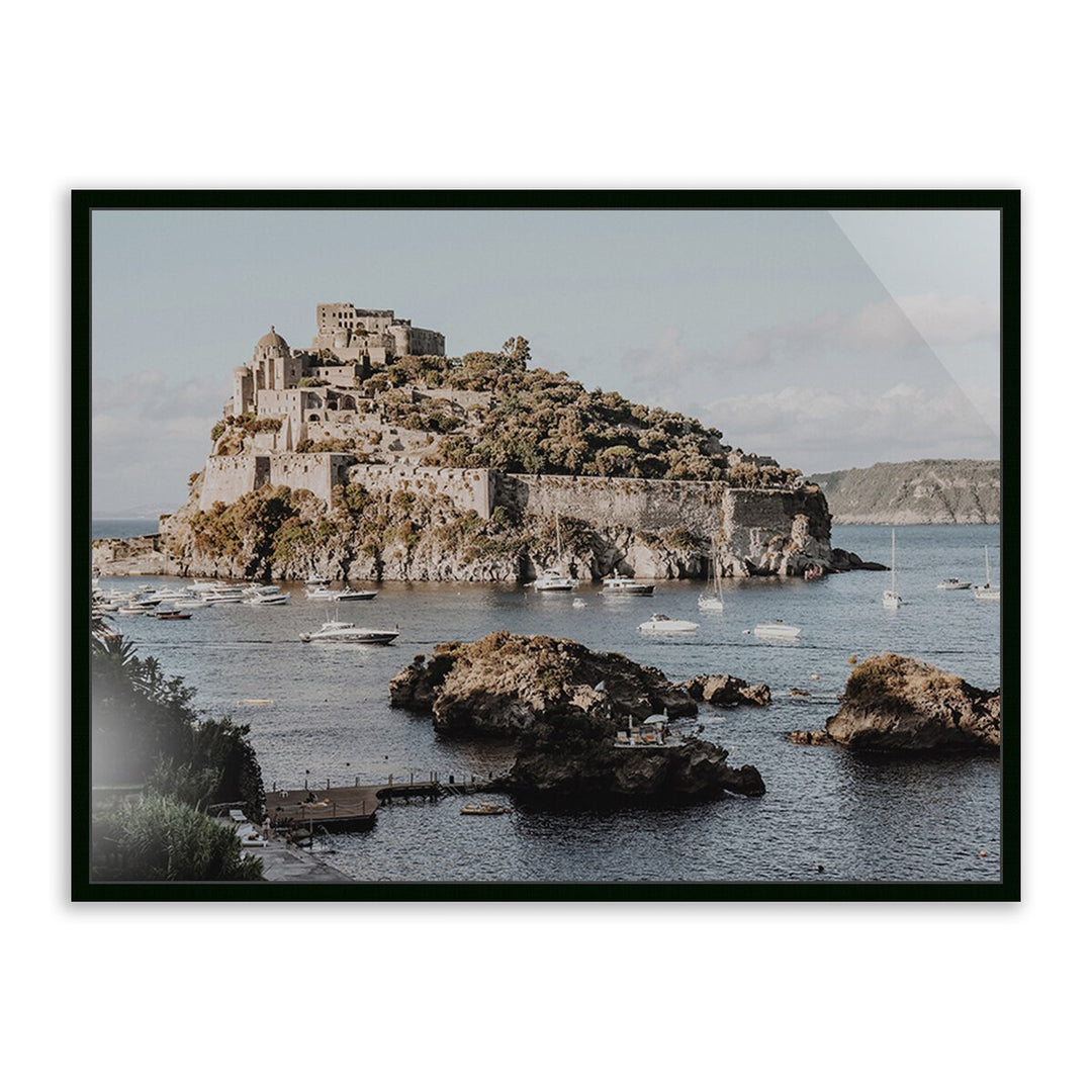 Castello Aragonese D'Ischia By Natalie Obradovich - 32"X24" - Black Maple - Framed Metal