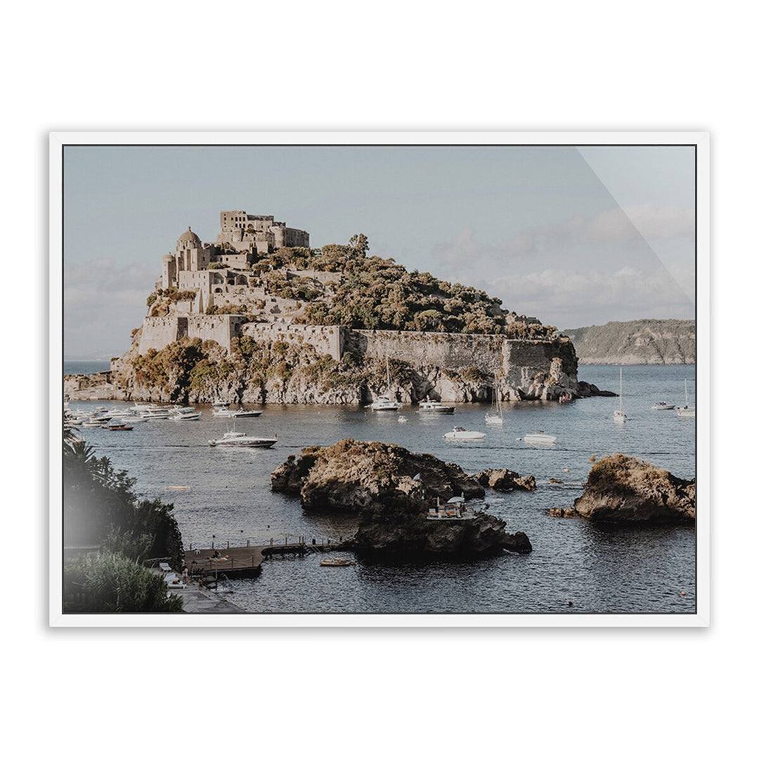 Castello Aragonese D'Ischia By Natalie Obradovich - 48"X36" - White Maple - Framed Metal