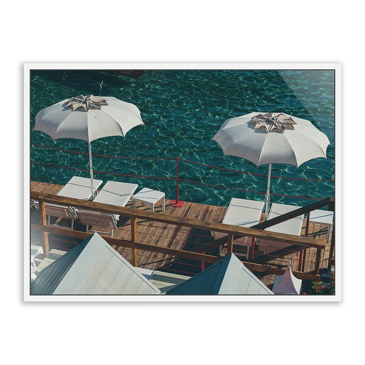 Paraggi Umbrellas By Natalie Obradovich - 48"X36" - White Maple - Framed Metal