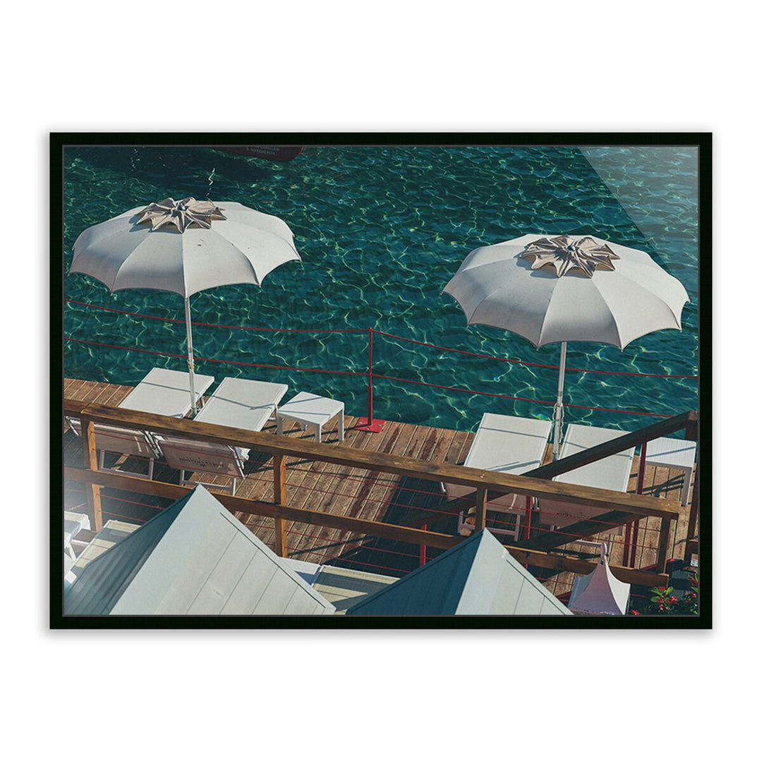 Paraggi Umbrellas By Natalie Obradovich - 48"X36" - Black Maple - Framed Metal