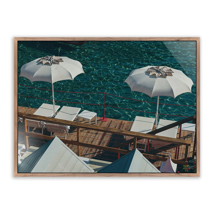 Paraggi Umbrellas By Natalie Obradovich - 40"X30" - Rustic Walnut - Framed Metal