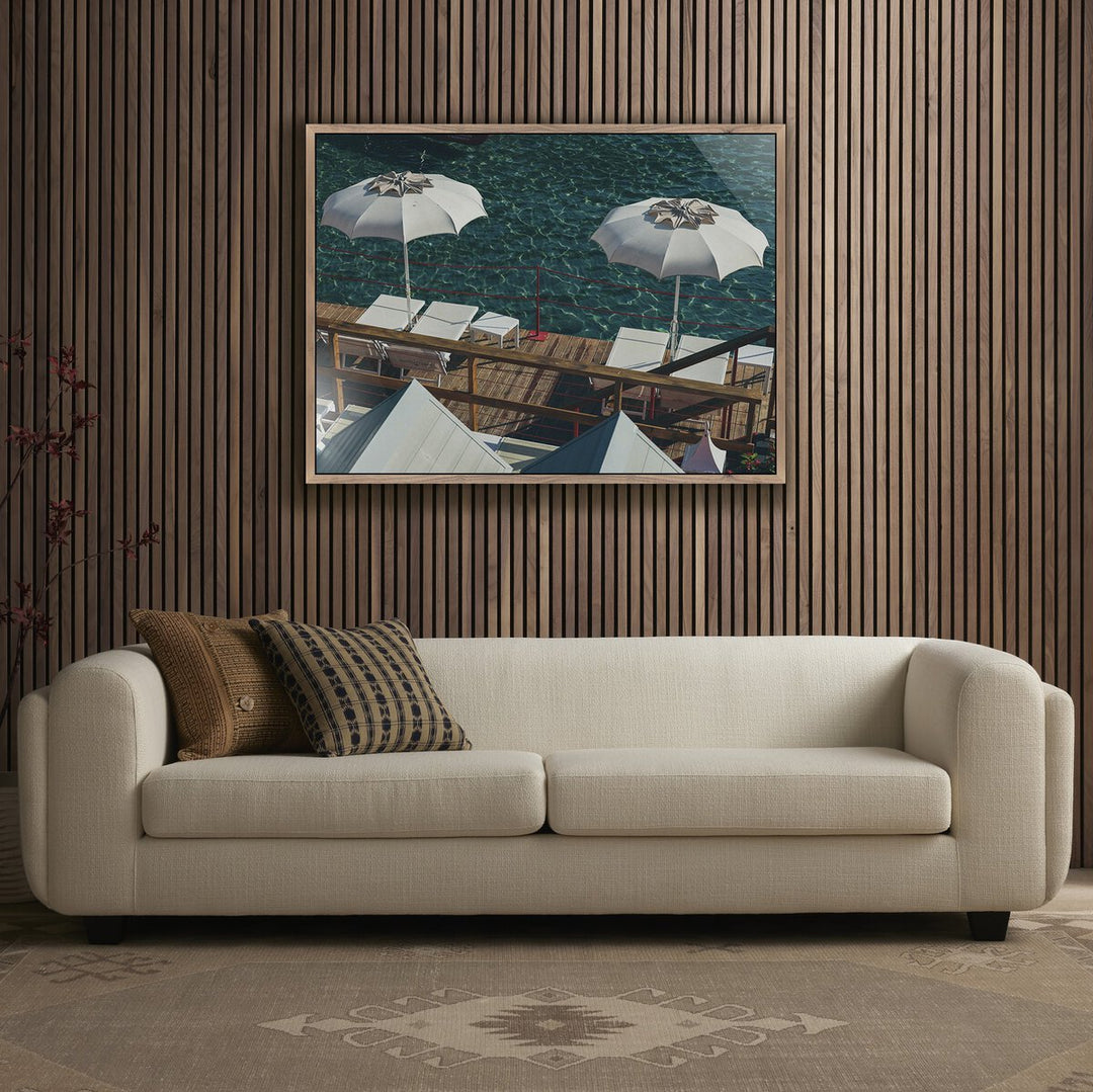 Paraggi Umbrellas By Natalie Obradovich - 40"X30" - Rustic Walnut - Framed Metal