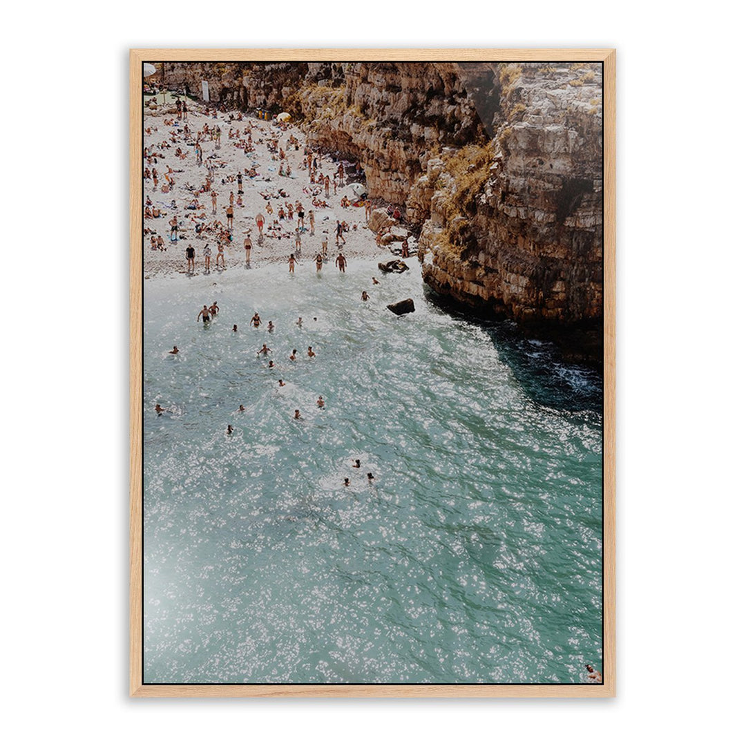 Slice Of Polignano By Natalie Obradovich - 36"X48" - White Oak - Framed Metal