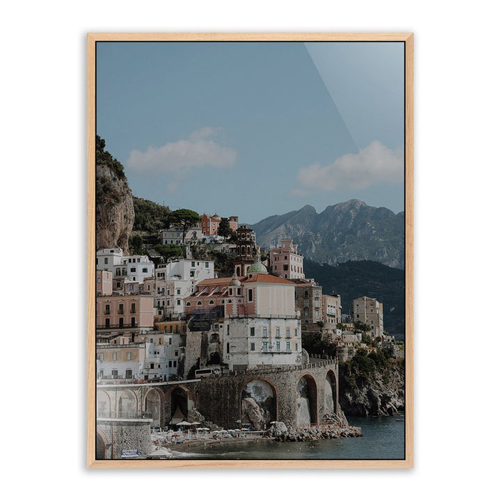 Atrani, Italy By Natalie Obradovich - 18"X24" - White Oak - Framed Metal