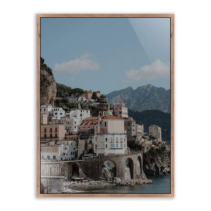 Atrani, Italy By Natalie Obradovich - 24"X32" - Rustic Walnut - Framed Metal