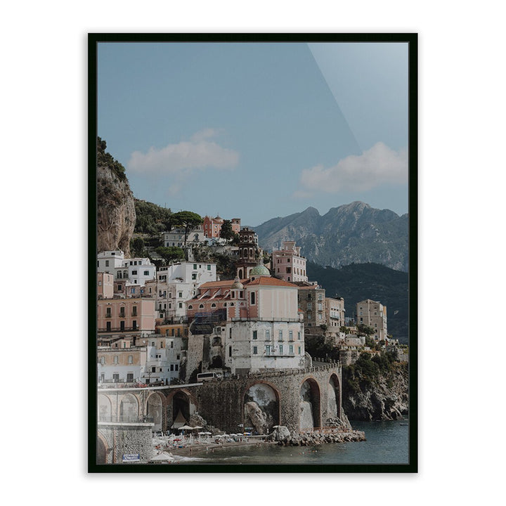 Atrani, Italy By Natalie Obradovich - 30"X40" - Black Maple - Framed Metal