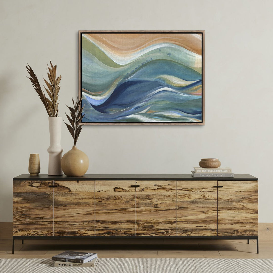 Wash Over Me By Ahn Hee Strain - 40"X30" - Rustic Walnut