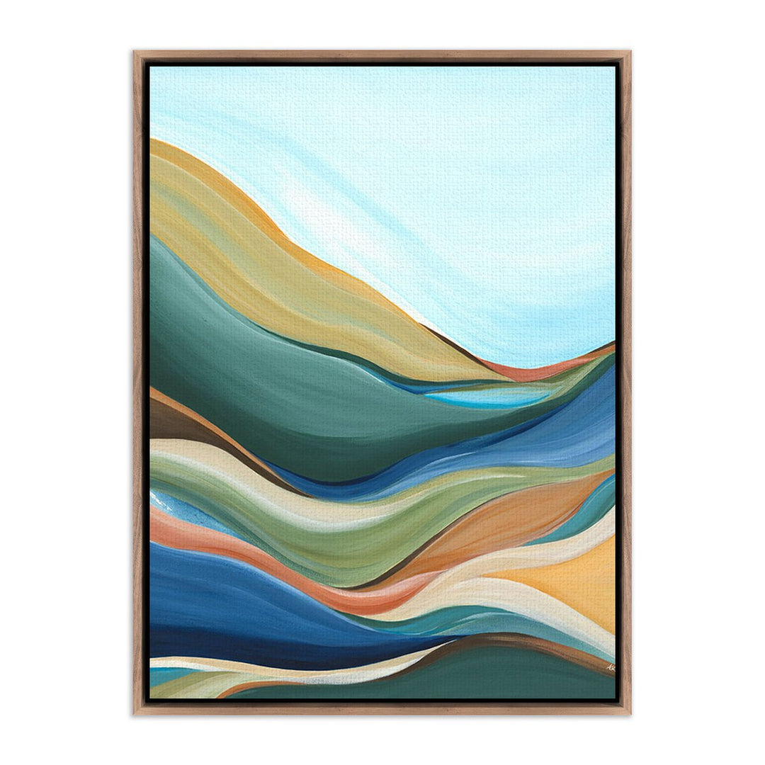 Trail To Teal Lake By Ahn Hee Strain - 30"X40" - Rustic Walnut