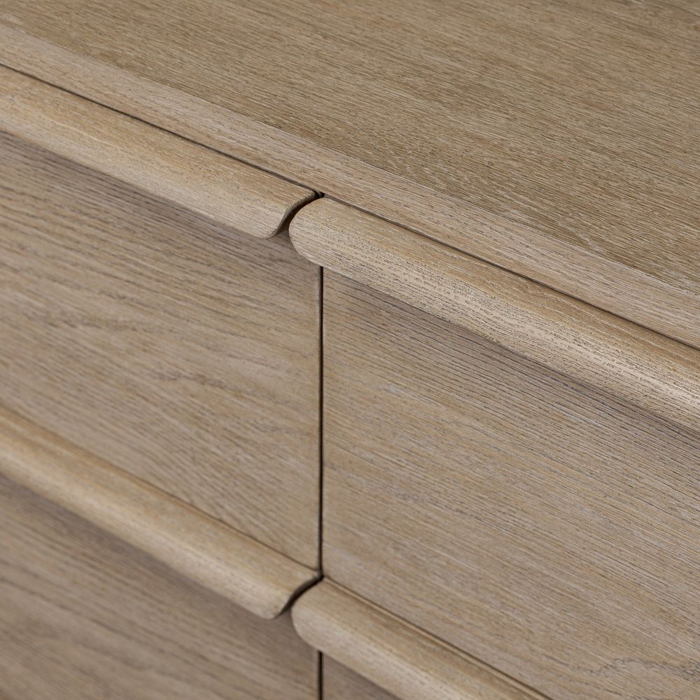 Primrose 6 Drawer Dresser - Natural Flat Oak Veneer